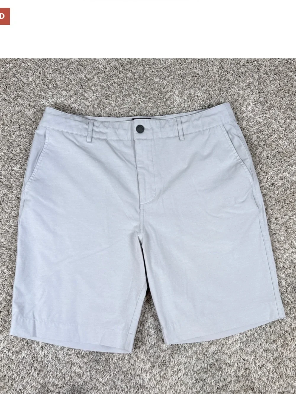 Faherty All Day Shorts 7” Inseam Stone Gray Size 38
